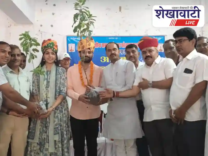 IAS Tina Kalyan and Vinit Meena felicitated by Meghvanshi Sansthan in Jhunjhunu