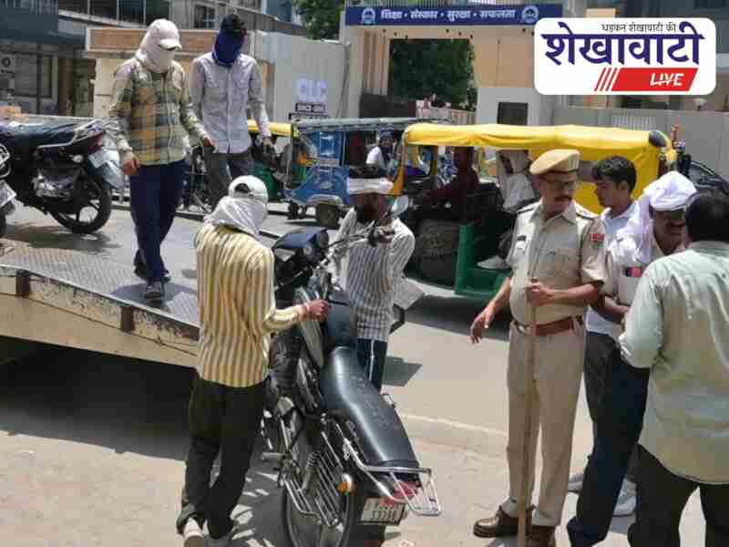 Anti-encroachment action by Sikar administration from pulia to Piparali