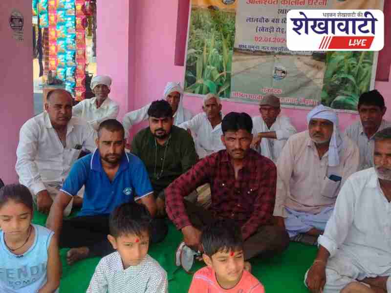 Farmers protesting for water canal in Chirawa under intense heat