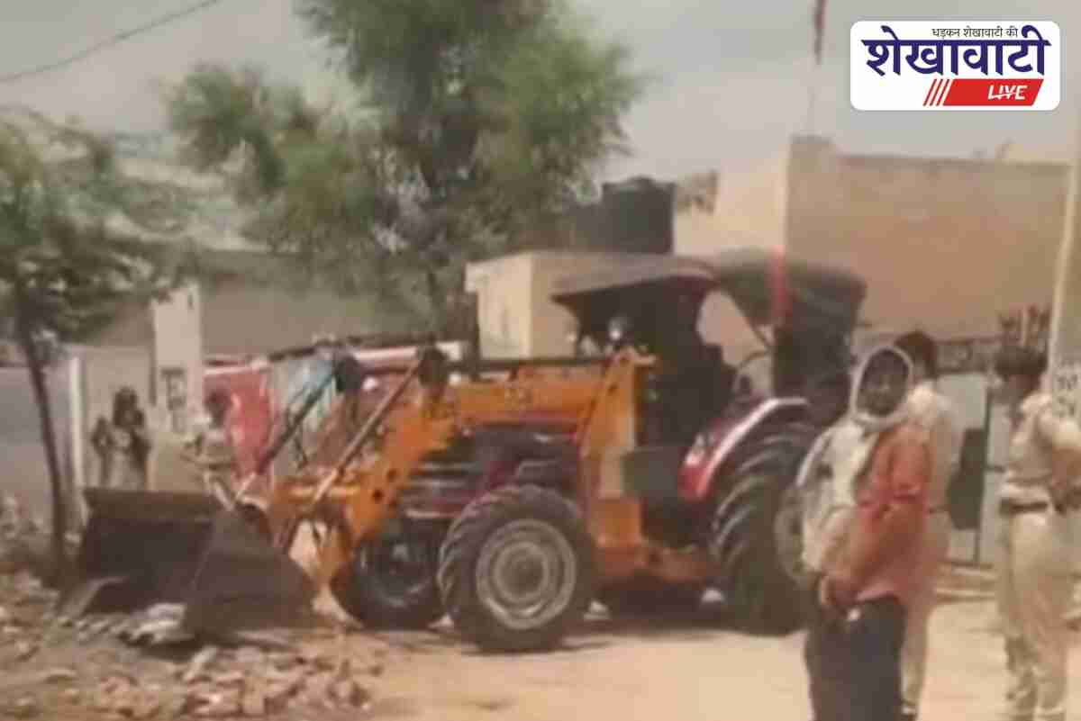 Encroachment removal drive in Loha village, Ratangarh with heavy police deployment