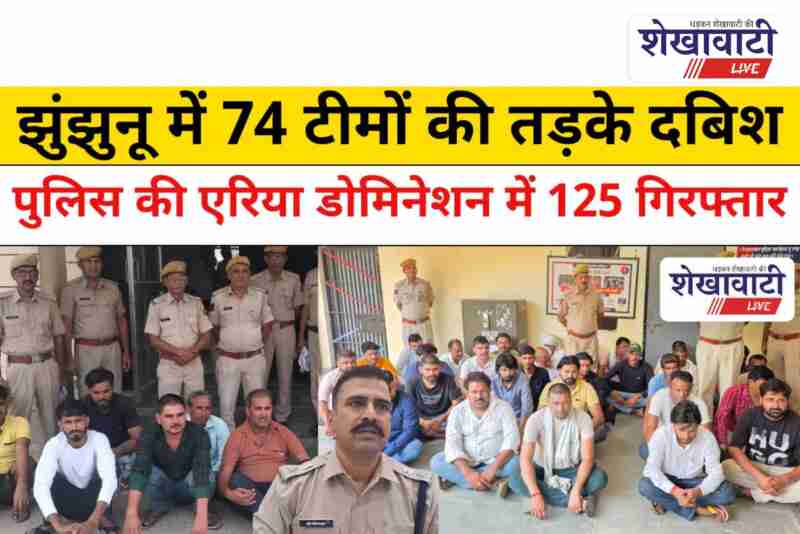 Jhunjhunu police arrests 125 in district-wide area domination drive