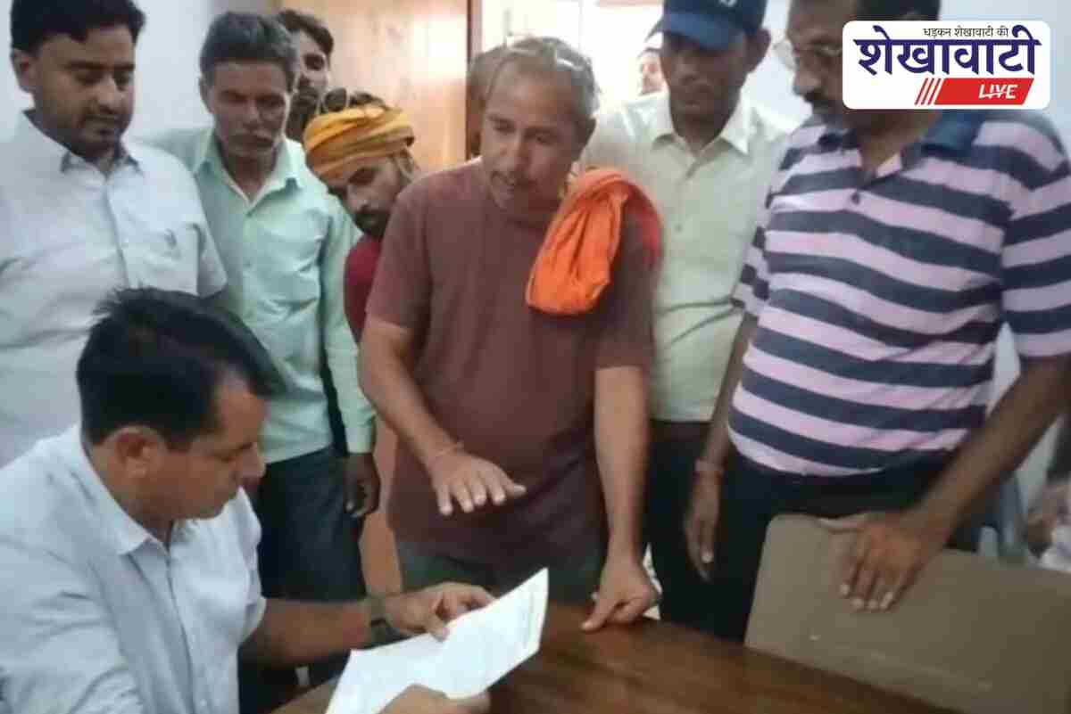 People protest against road slope directed toward Ganesh temple in Mandawa