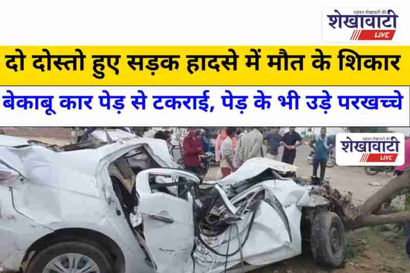 Car accident in Sujangarh, two youths die after tree collision
