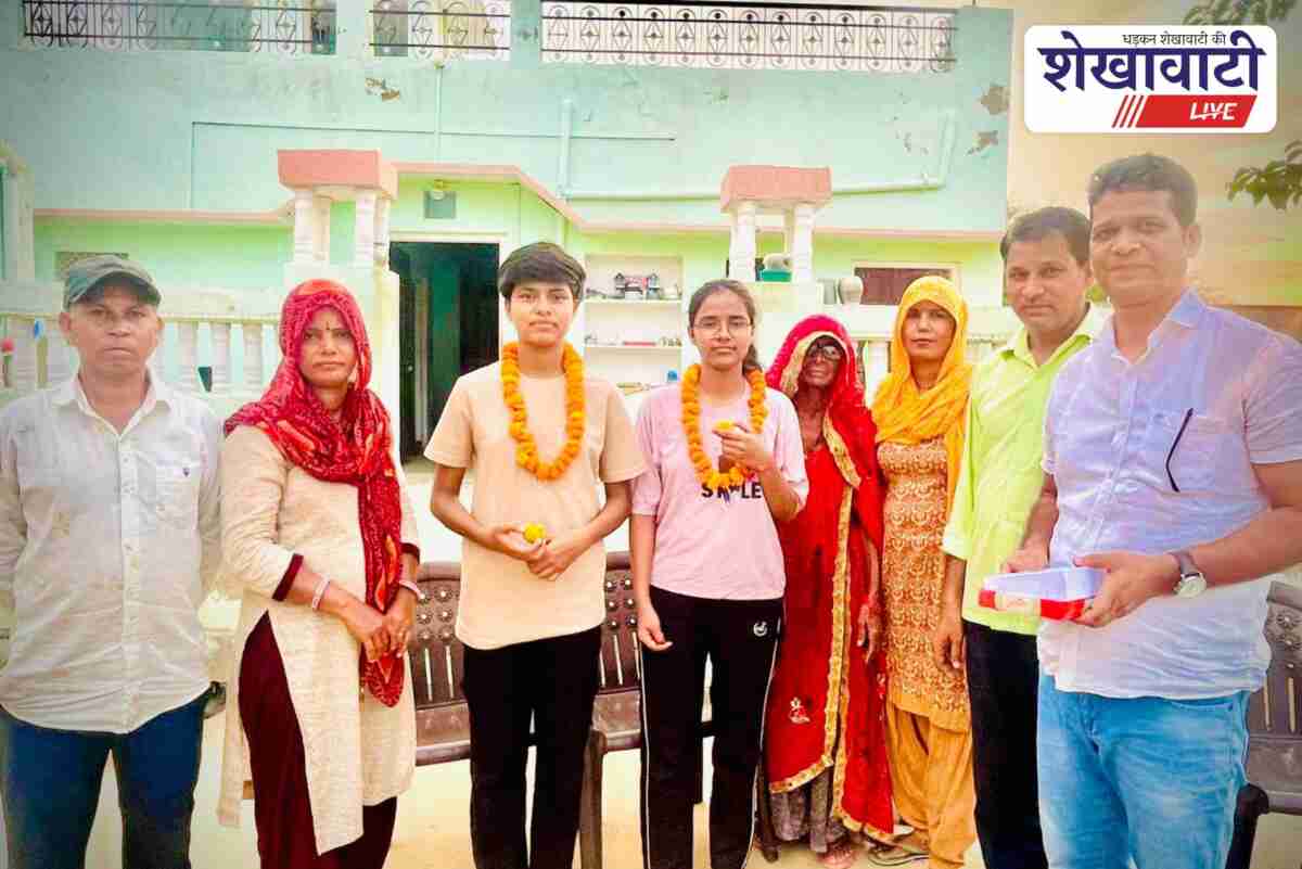 Payal and Tina Aaladiya honored after NEET 2025 success in Jhunjhunu