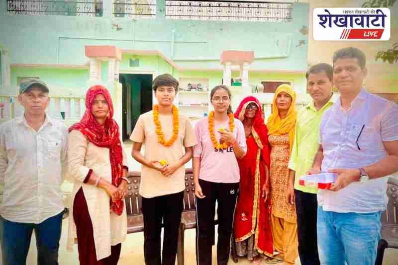 Payal and Tina Aaladiya honored after NEET 2025 success in Jhunjhunu