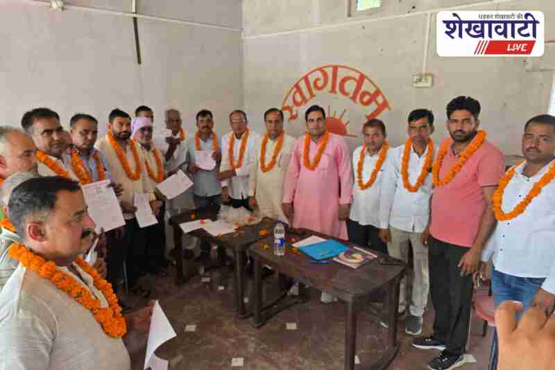 Jat Mahasangh Gudha block committee members take oath together