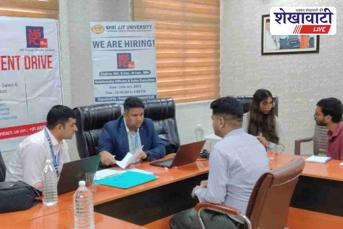 JJTU students selected in MS Fincap placement drive, officials attend