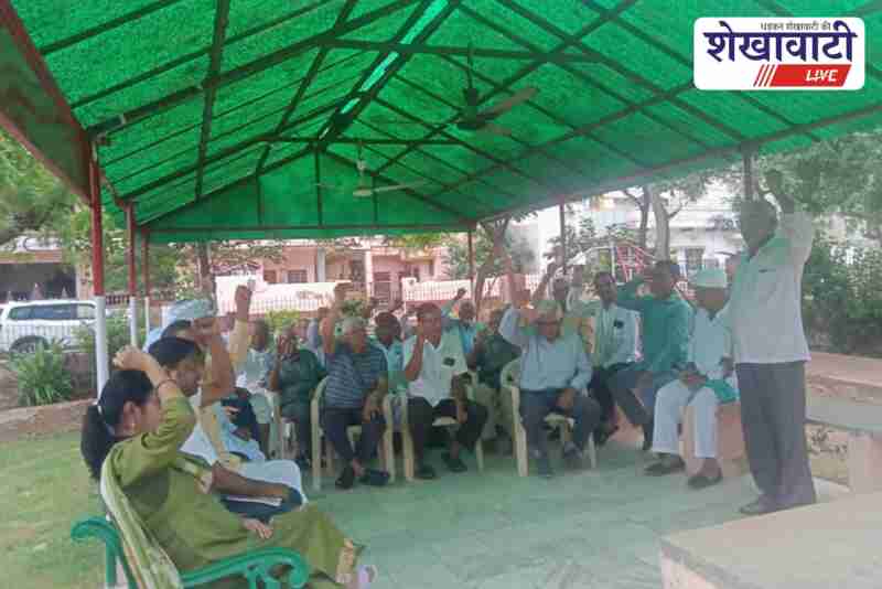 Electricity consumers protesting against smart meters in Jhunjhunu park