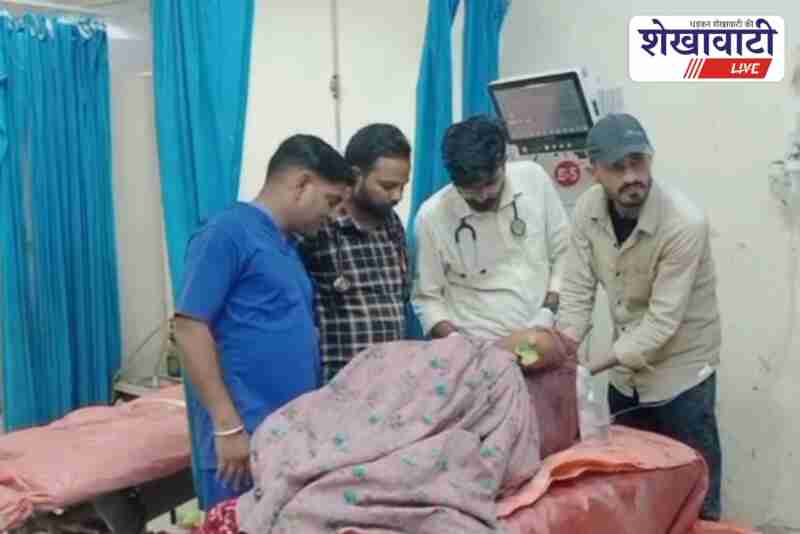 Injured woman in Churu after camel attack in field