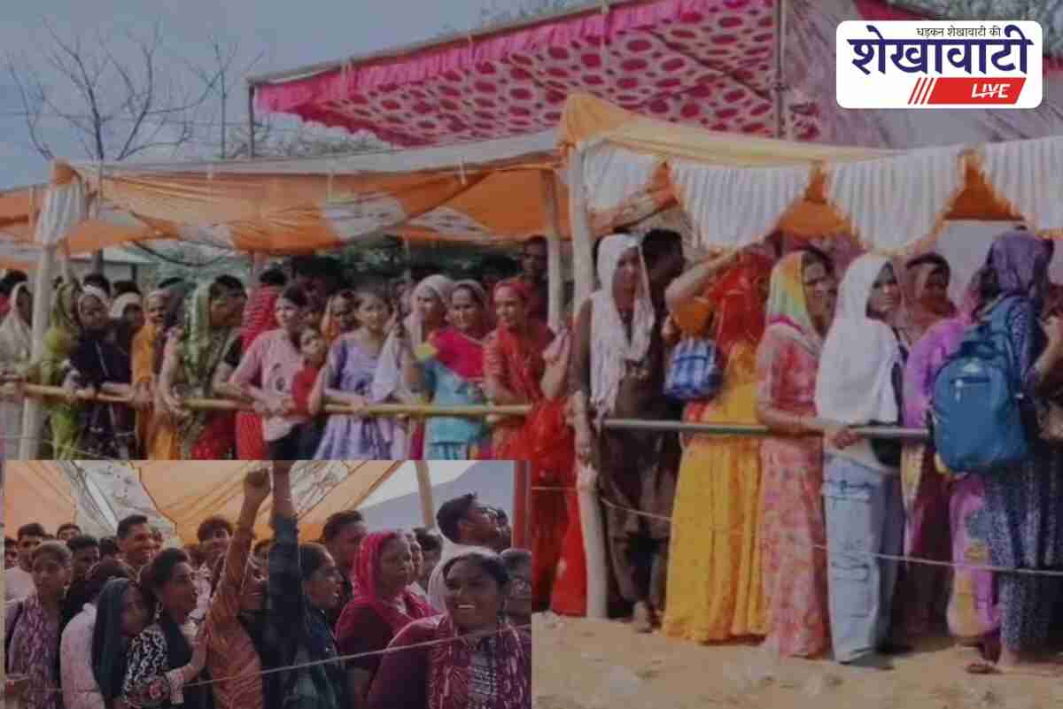 Devotees at Depalsar Churu Ganesh temple during Ganesh Chaturthi festival