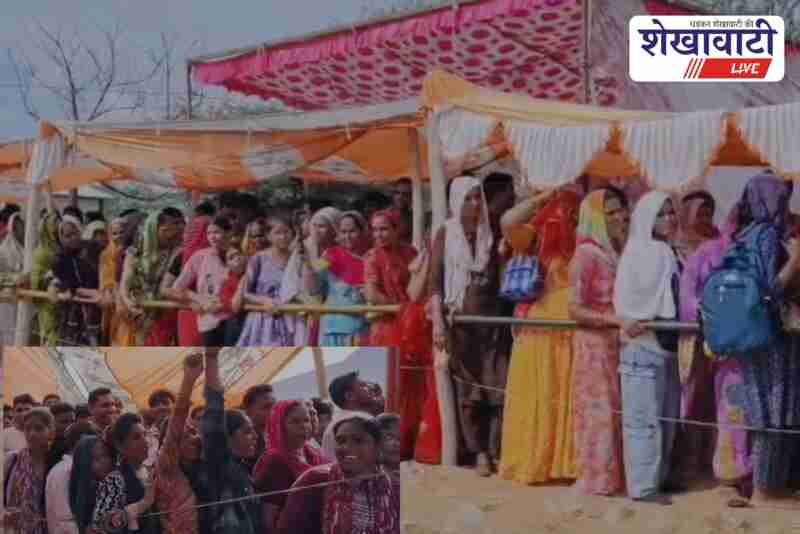Devotees at Depalsar Churu Ganesh temple during Ganesh Chaturthi festival