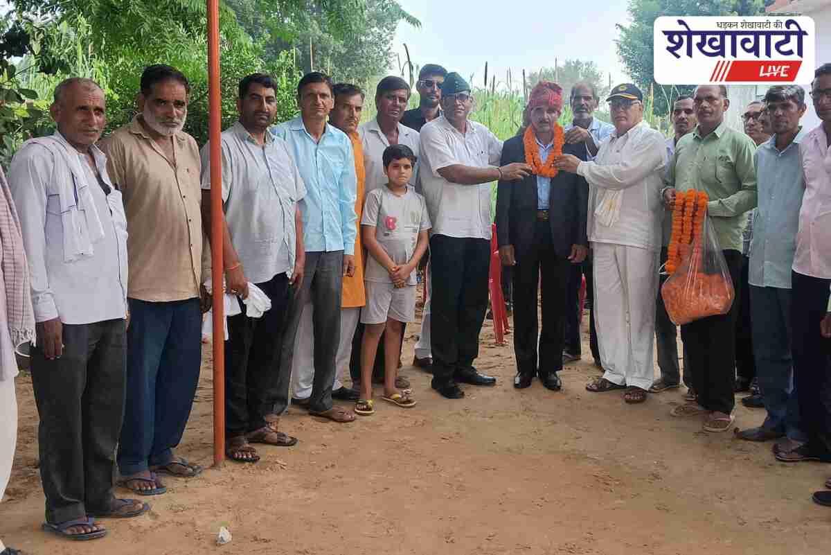 Retired Subedar Dharmveer honoured by villagers and Jat Mahasangh