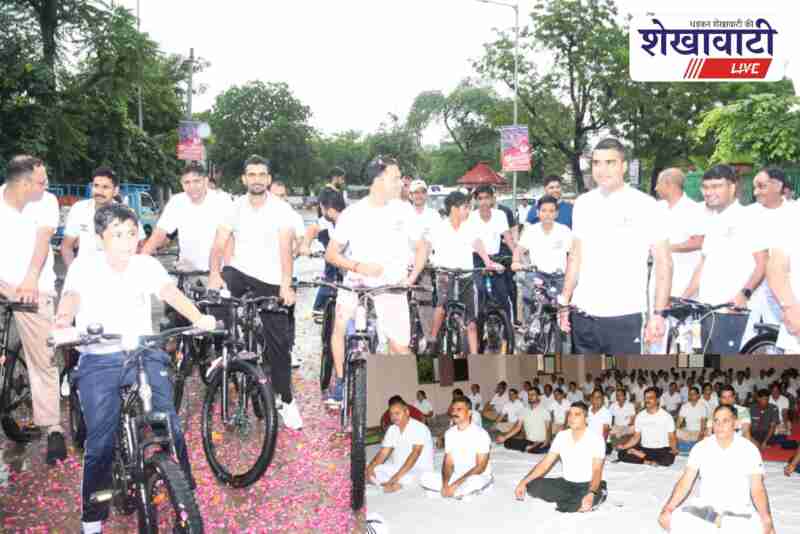 Jhunjhunu police and citizens join Sunday on Cycle fitness campaign