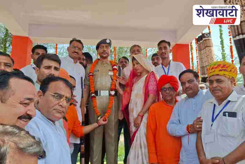 Deputy CM unveils statue of Shaheed Subhash Berwal in Shahpura Sikar