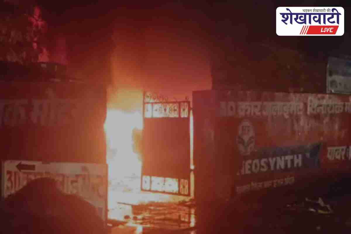 Fire brigade controls massive fire at motor garage on Salasar Road Sujangarh