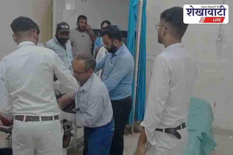 Truck accident at Churu NH-52 injures two bike riders badly