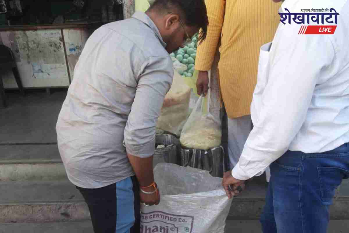 Food safety officials inspecting sweet shops in Churu, mawa destroyed