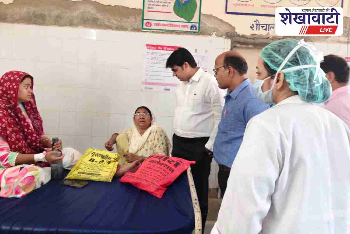 CMHO Dr Gurjar inspecting Navalgadh hospital wards and meeting patients