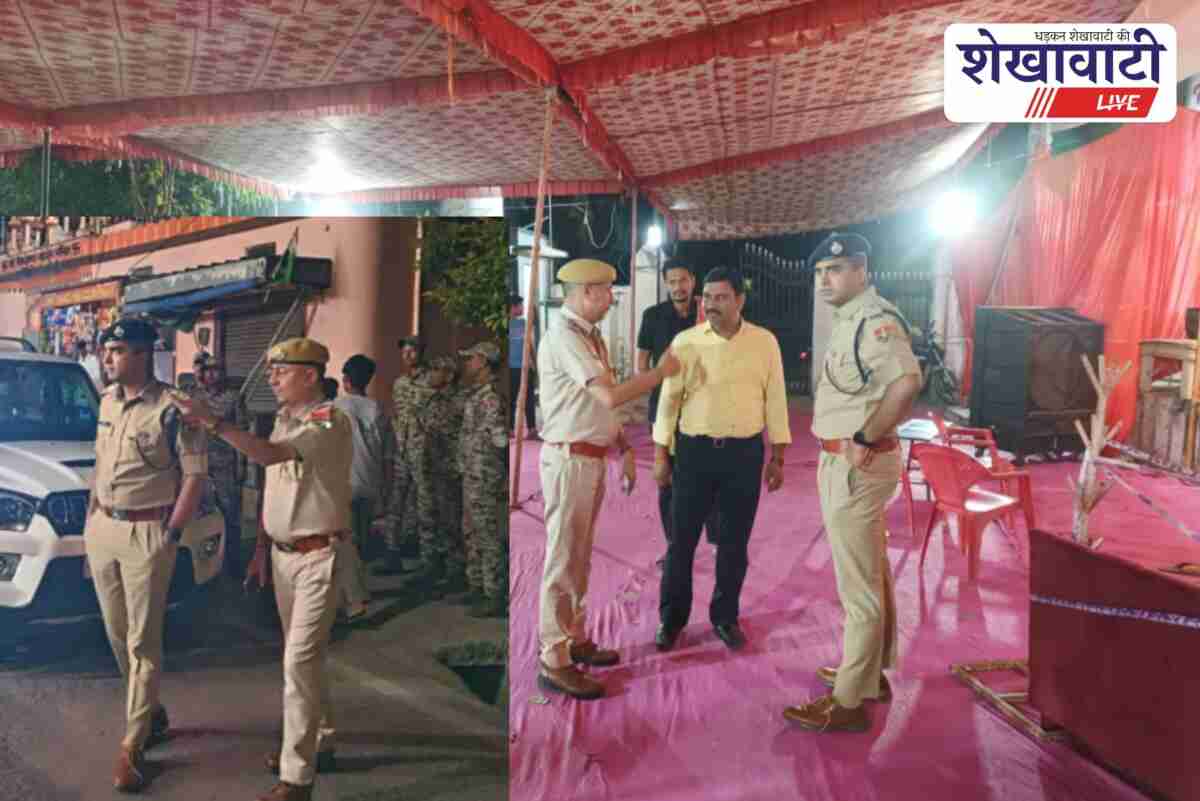 Jhunjhunu SP inspects Durga Puja pandals and reviews Navratra security