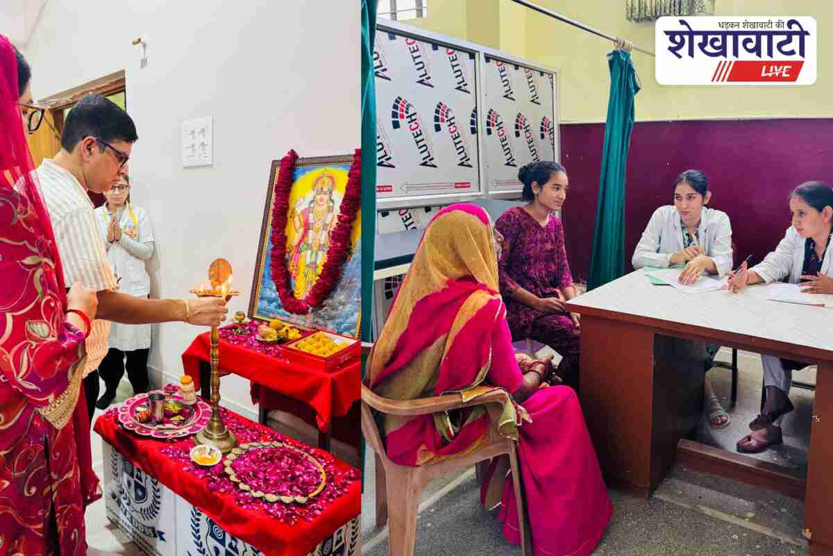 Doctors treating patients at free Panchakarma camp in Jhunjhunu
