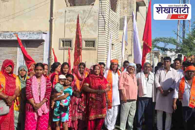 Devotees of Jeen Mata and Harsh Bhairav honored during padyatra in Ratangarh