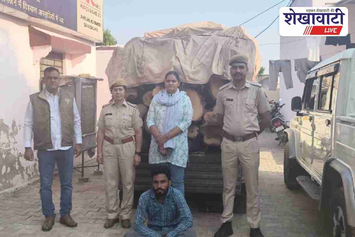 Sultana police seize pickup loaded with green khejri wood Jhunjhunu