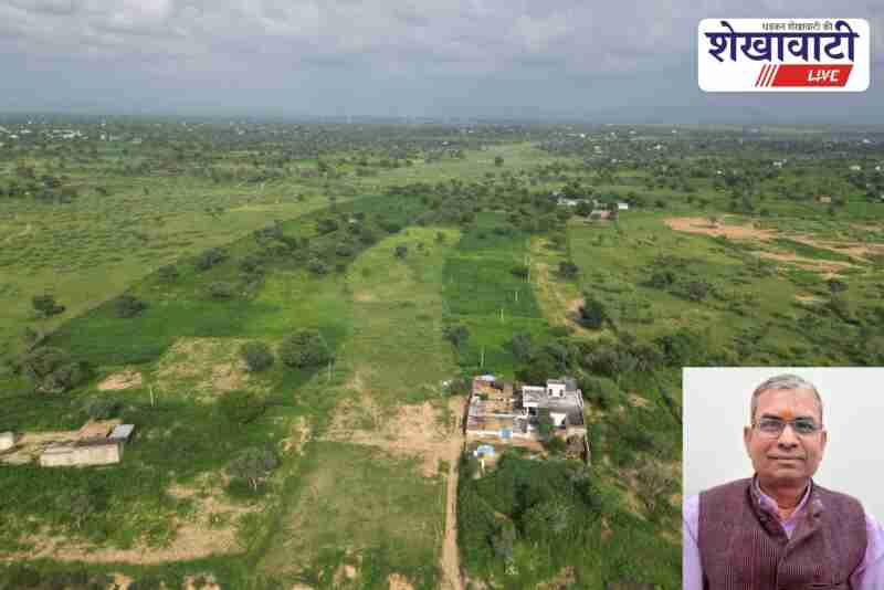Drone image showing encroachment on Katli River in Rajasthan