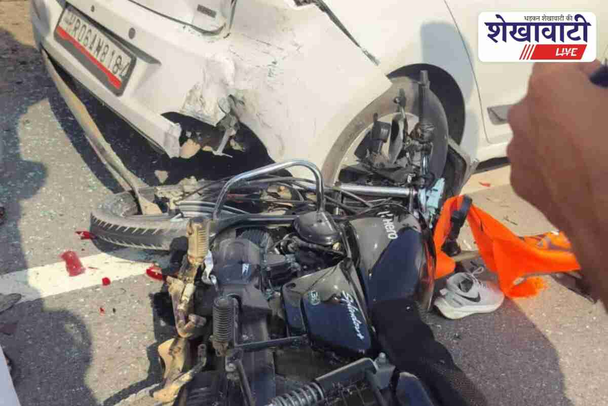 Bike hits car on Ramgarh highway, Salasar pilgrims seriously injured