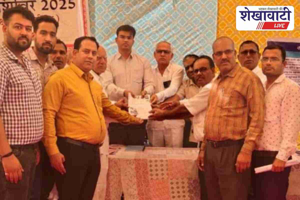 Officials resolving land dispute during rural service camp in Laxmangarh Sikar