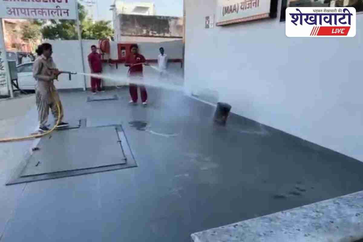 Firefighters conduct mock drill at Sikar hospital before Diwali