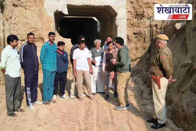 MP Rahul Kaswan inspects RUB construction on Sadulpur Pilani road