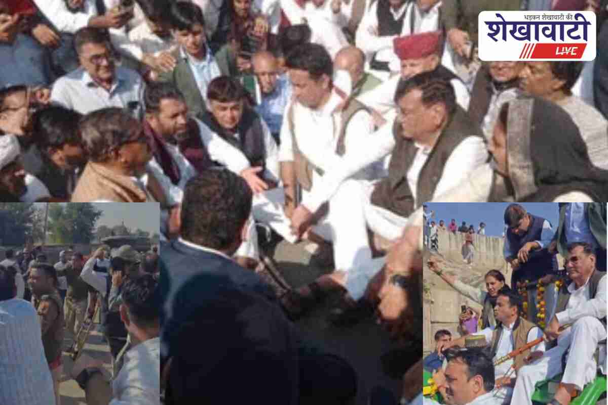Churu police stop Rahul Kaswan tractor march, farmers protest roadside