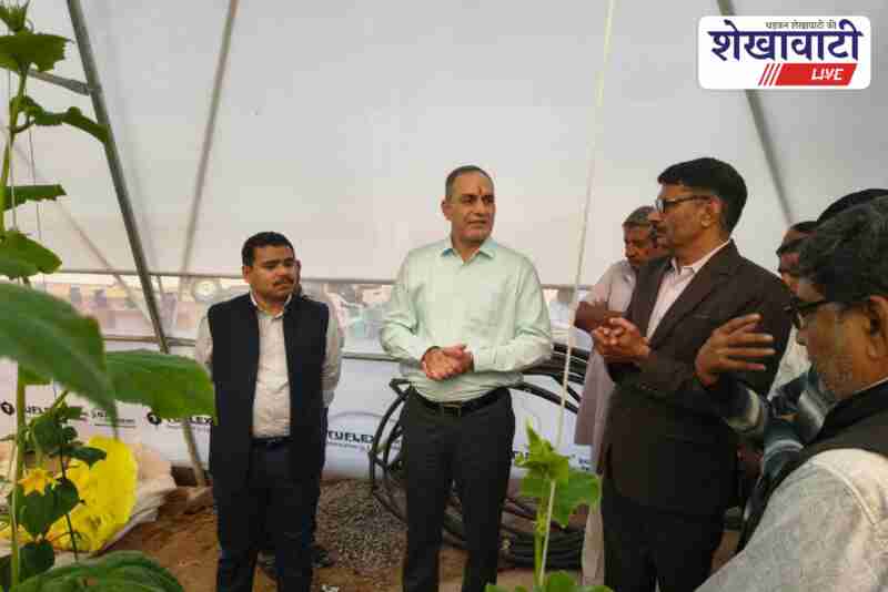 Officials interact with farmers about Dhan Dhanya agriculture scheme in Sandwa