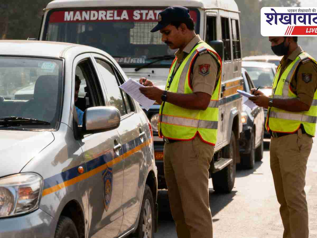 मण्ड्रेला पुलिस ने 80 वाहन चालकों के चालान काटे