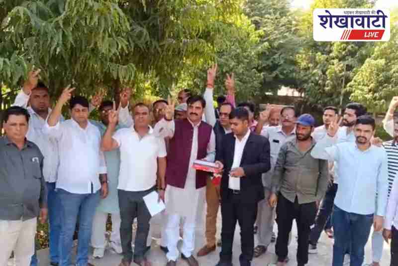 Congress workers celebrate Anta bypoll victory by distributing sweets