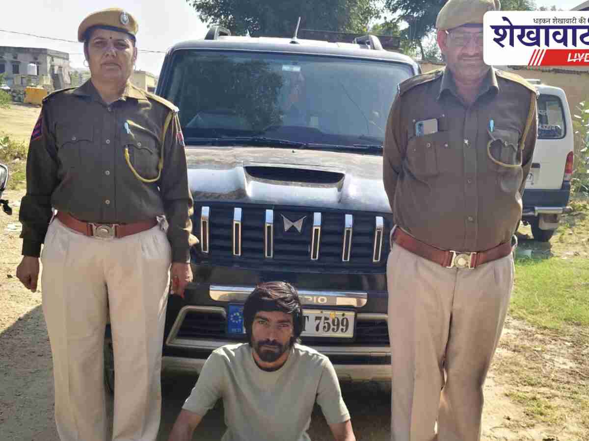 खेतड़ी में अवैध देशी शराब पकड़ी, स्कार्पियो जब्त,आरोपी गिरफ्तार