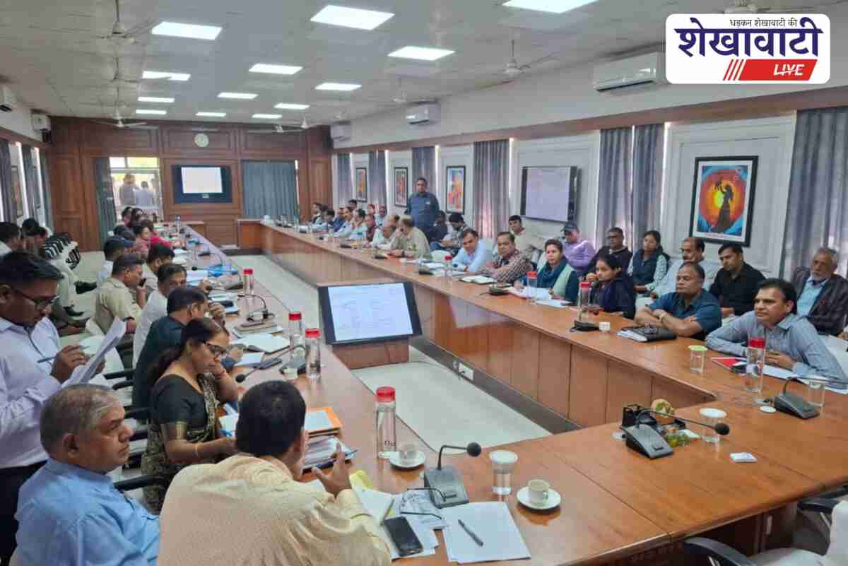 ADM Ratan Kumar chairs district review meeting in Sikar collectorate