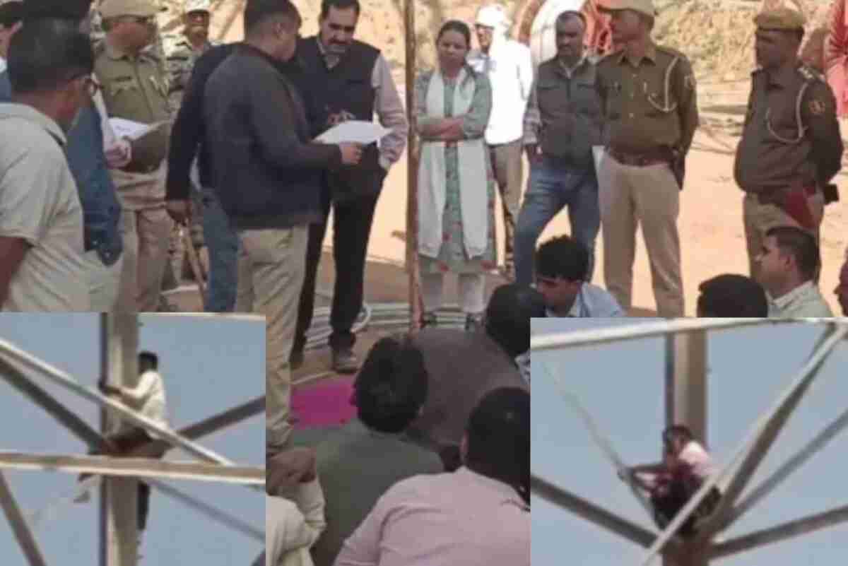 Farmers climb electric towers in Sikar demanding compensation
