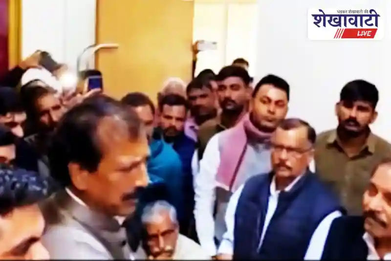 Rajendra Gudha at Jaipur Rajput hostel amid political controversy