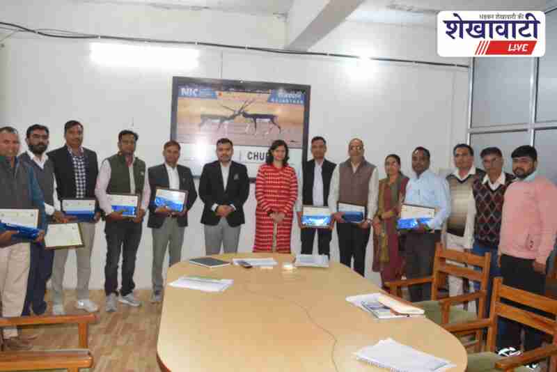 Churu supervisors awarded for 100 percent SIR-2026 digitization