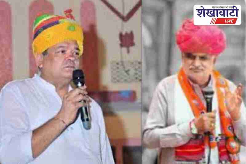 Ministers Sumit Godara and Jhabar Singh Kharra visiting Mandawa