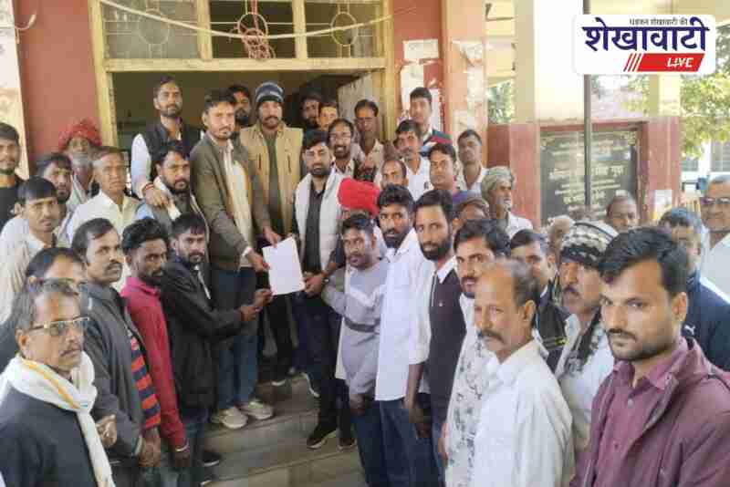 Villagers protest high tension power line in Udaipurwati