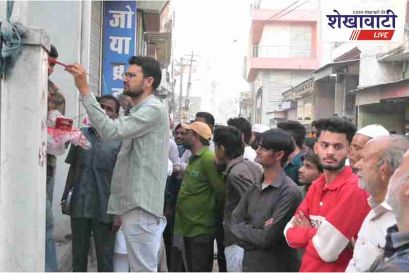 Sikar city road widening marking from Eidgah to Sablapura