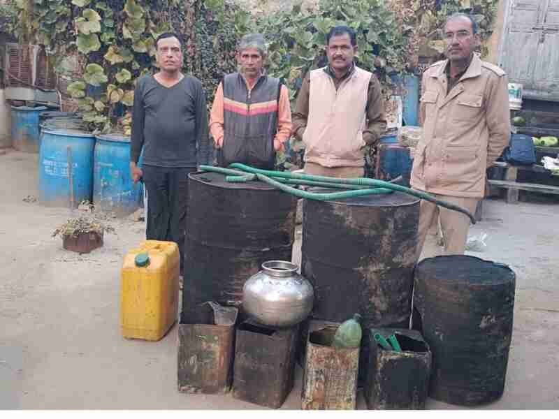 चुरू, नागौर, धौलपुर, जयपुर, बांसवाड़ा सहित कई जगह अवैध शराब की भट्टियां तोड़ी, वॉश नष्ट