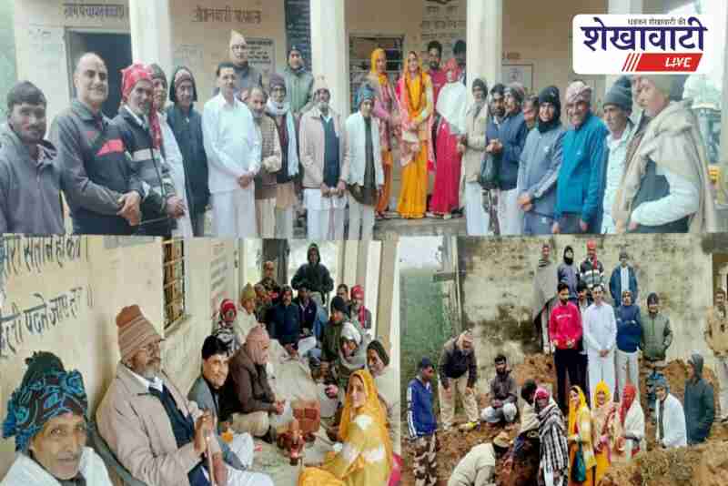 Foundation stone laid for community building boundary wall Kajda